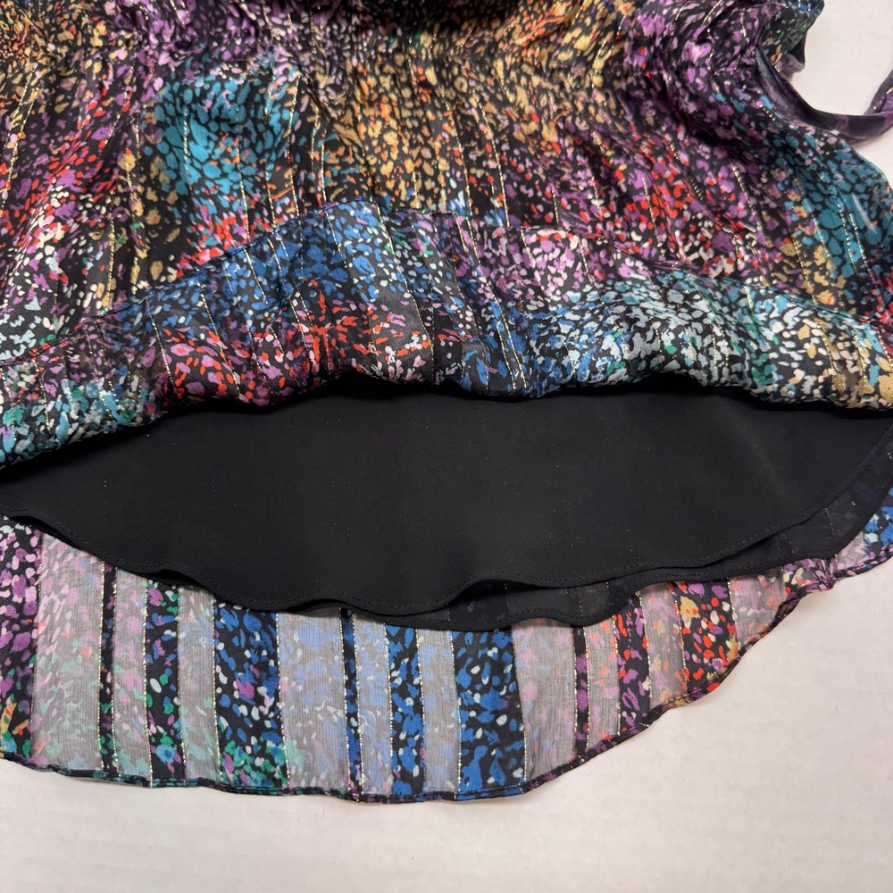 Rebecca Taylor Silk Shimmer Beaded Spaghetti Strap Top Size 6 Romantic Coquette - Picture 9 of 15